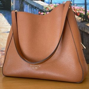 Kate Spade Leather Shoulder Bag in Cognac Brown